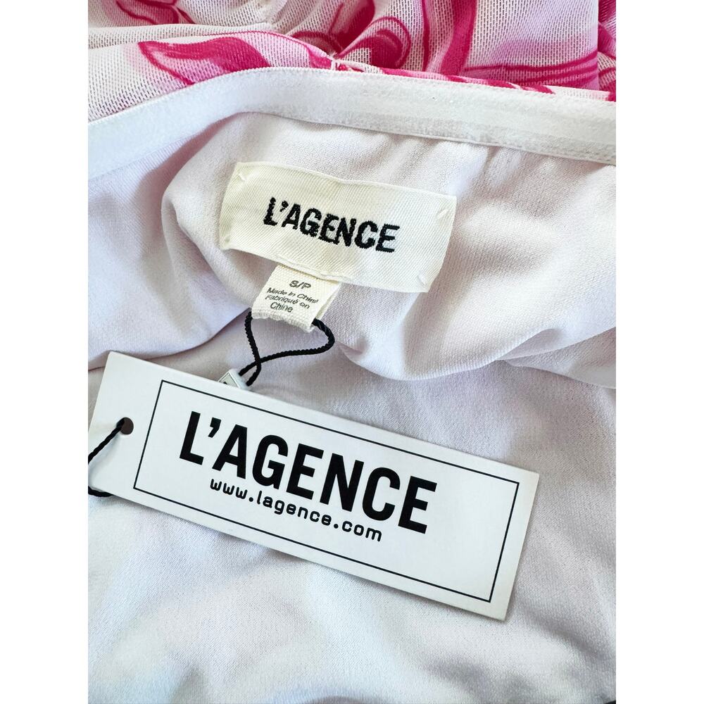 NWT L’Agence Karly Ruched Mesh Mini Bodycon Dress Small S - Picture 6 of 7